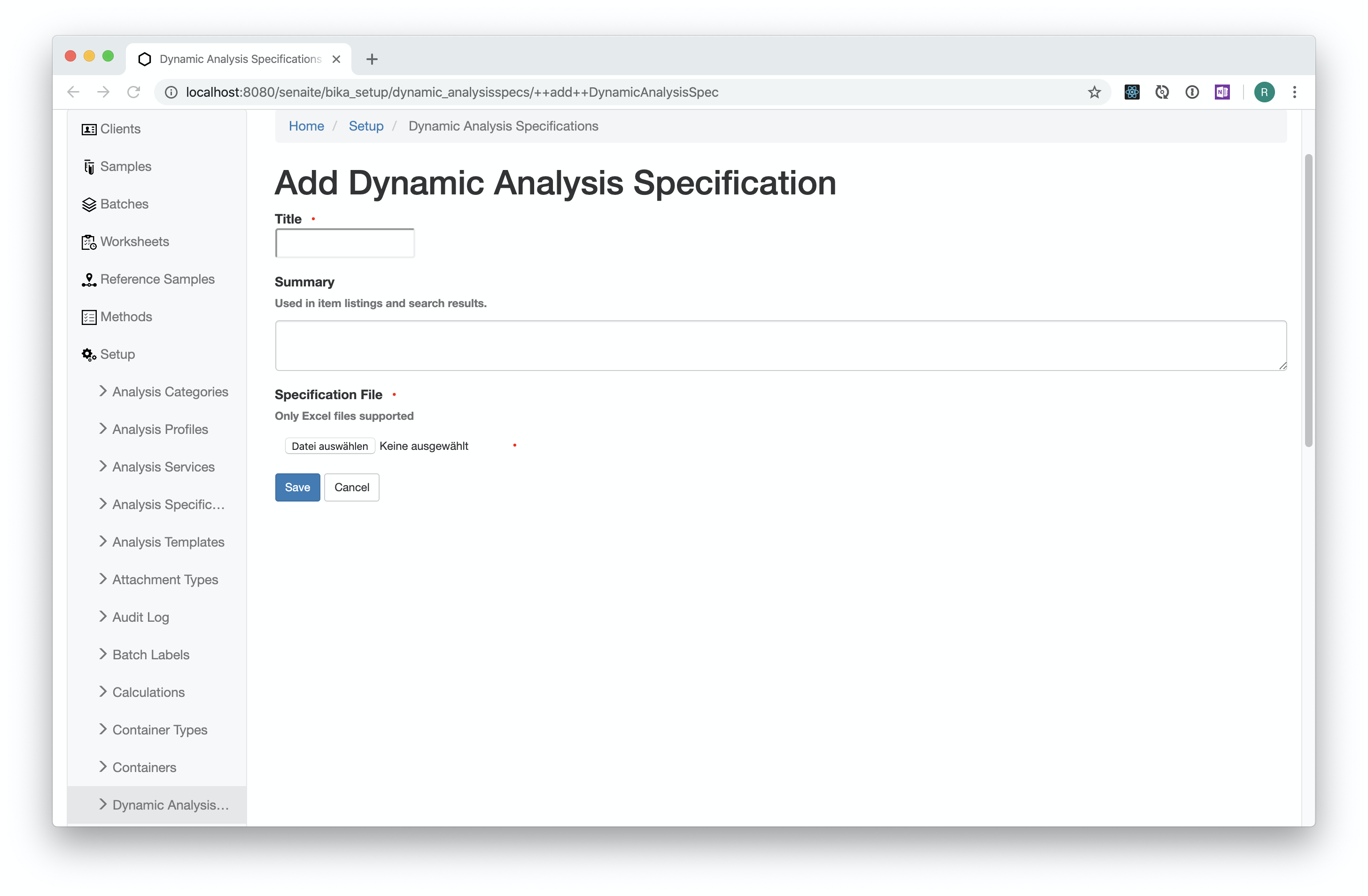 Add Dynamic Analysis Specification